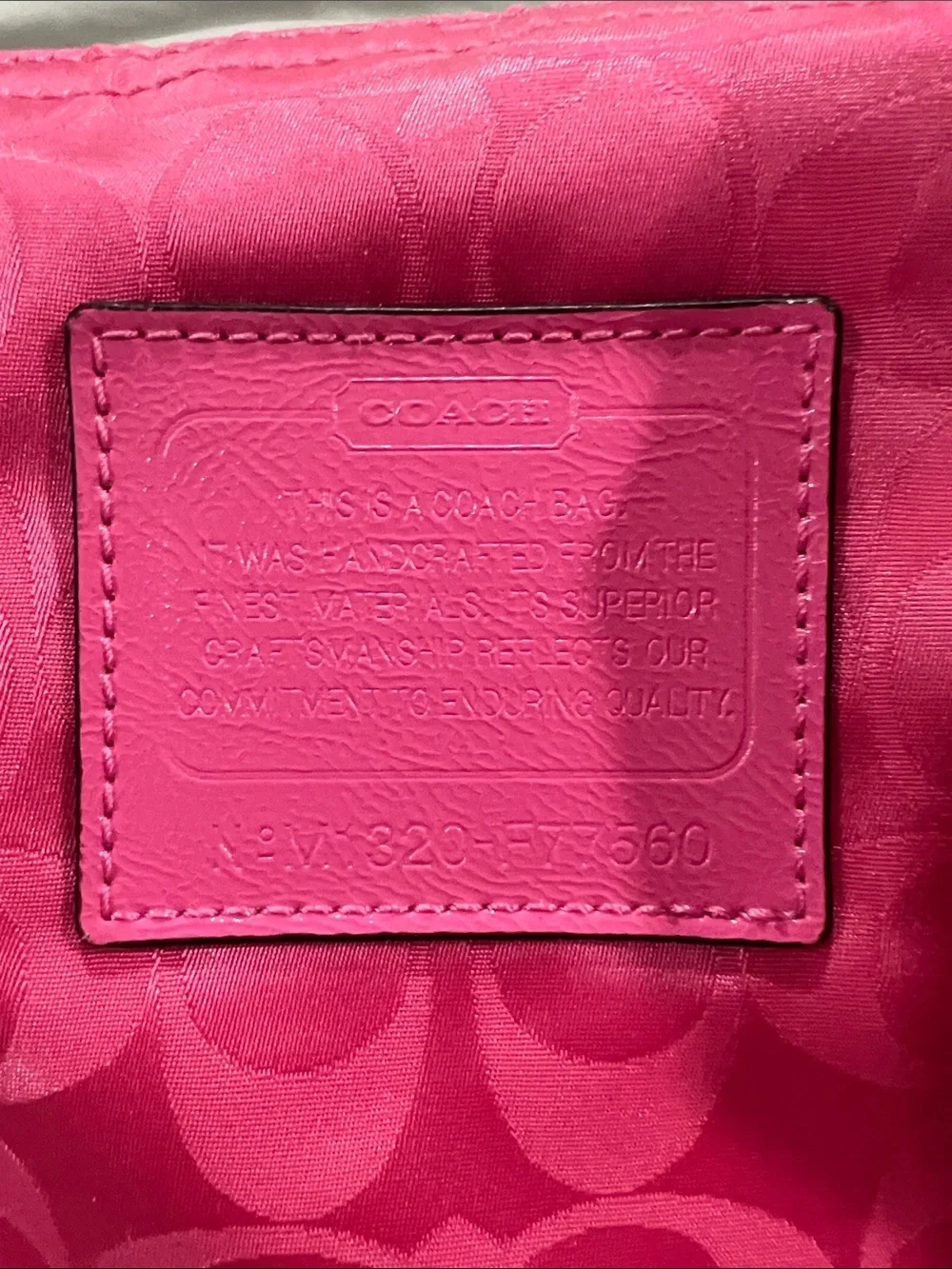 Coach Hot Pink Signature Wristlet/ bag